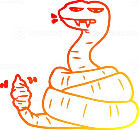warm gradient line drawing of a cartoon angry rattlesnake 45229833 PNG