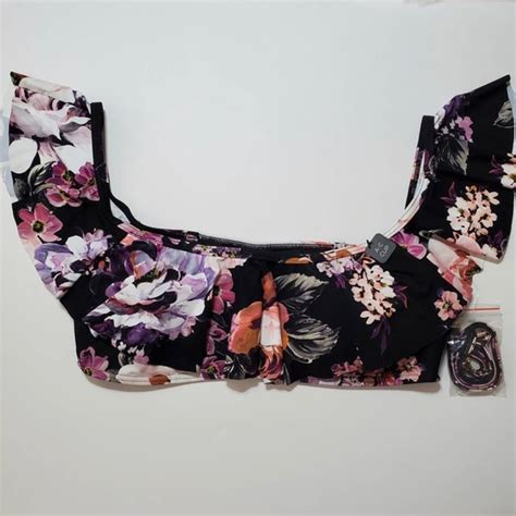 Azura Swim New Azura Australia Divinity Floral Ruffle Bandeau Bikini Top Us Uk Poshmark
