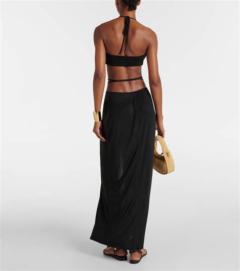 Liana Halterneck Bikini Top In Black Jade Swim Mytheresa