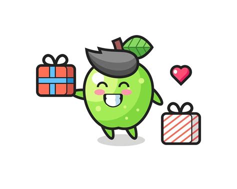 Green Apple Mascot Cartoon Giving The T 3318699 Vector Art At Vecteezy