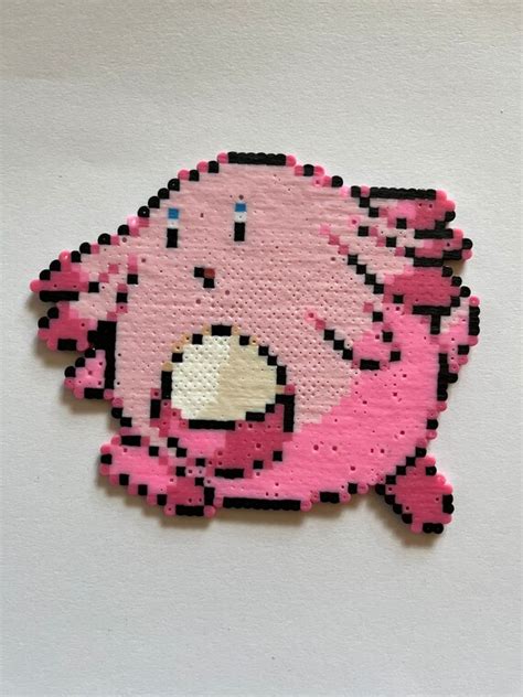 Pok Mon Chansey Mini Perler Bead Sprite Art Etsy New Zealand