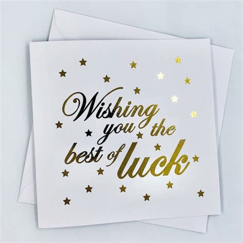 Gold Foil Good Luck Card Best of Luck Wishes - Etsy