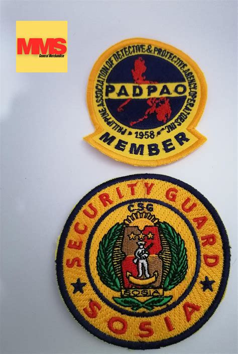 Security Guard Padpao And Sosia Patches Pair Embroidered Lazada Ph