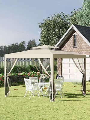 Outsunny Gazebo Da Giardino Con Zanzariera Gazebo X M Con Doppio