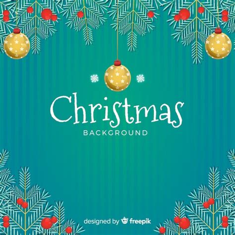 Fondo Navidad Hojas Planas Vector Gratis