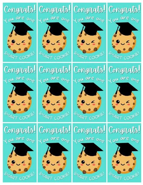 Congrats You Are One Smart Cookie Graduation Party Favor Gift Tags