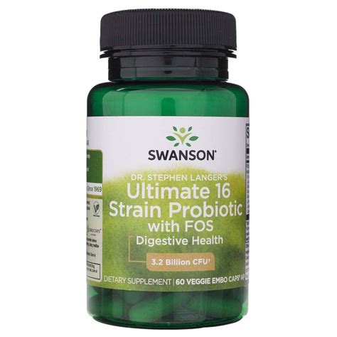 Swanson Ultimate 16 Strain Probiotic with FOS - 60 Veg Capsules ...