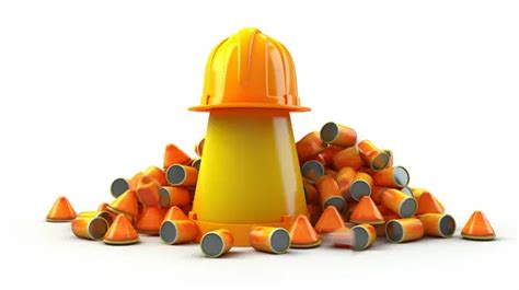 D Rendering Of Traffic Cones Background Construction Sign Traffic