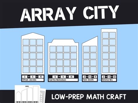 Array City Math Craft Multiplication Arrays Activity Teaching