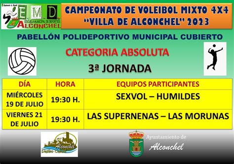 Jornada 3 CategorÍa Absoluta Campeonato De Voleibol Mixto 4x4 “villa De