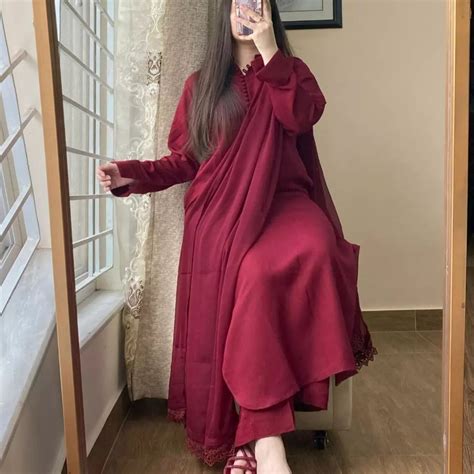 Xarnish On Instagram 3 Piece Stitched Georgette Maroon Dress Is