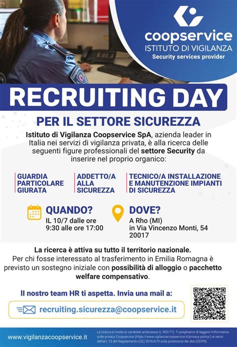 Recruiting Day Settore Sicurezza A Milano Istituto Di Vigilanza