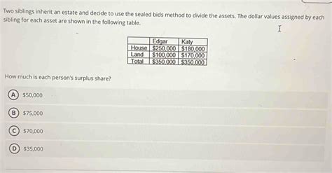 Solved Two Siblings Inherit An Estate And Decide To Use The Sealed