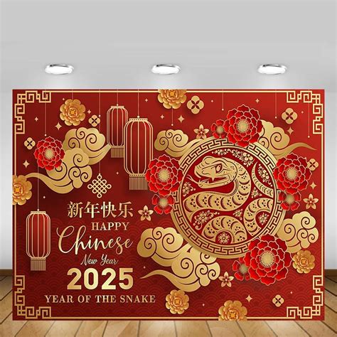 7x5ft Chinese New Year Decorations 2025 Backdrop Lunar New Year