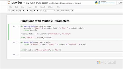 30 Python Beginner Strings And Functions Multiple Parameter Function Youtube