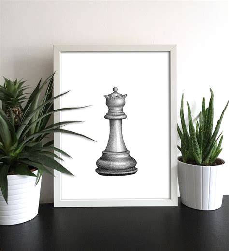 Chess Piece Queen Print Wall Art Gift Boardgames Idea Home - Etsy