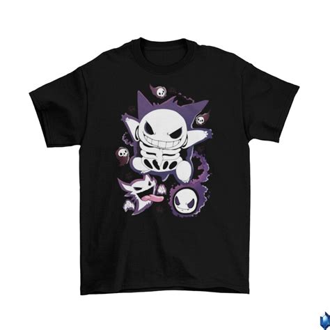 Ghosts Skeletons Gastly Haunter Gengar Halloween T Shirt Etsy