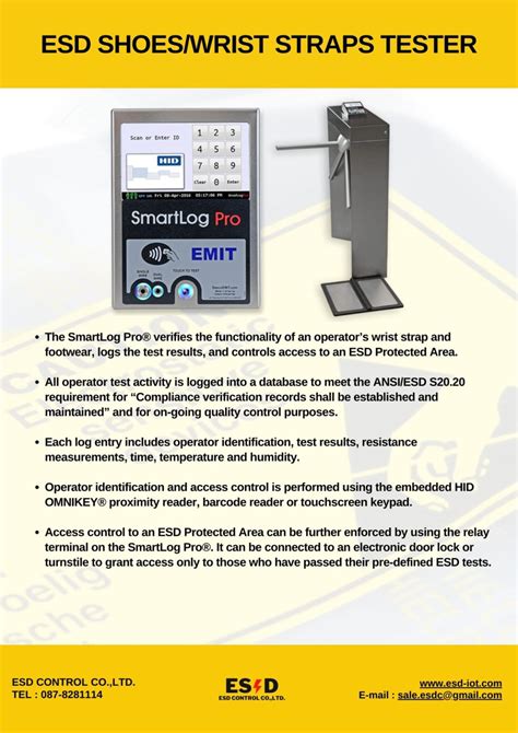 Esd Footwearwrist Straps Tester Electrostatic Smart Solution System