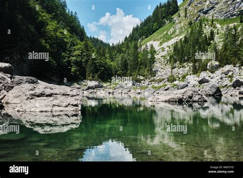 Black lake (črno jezero) in Triglav national park, Slovenia Stock Photo ...