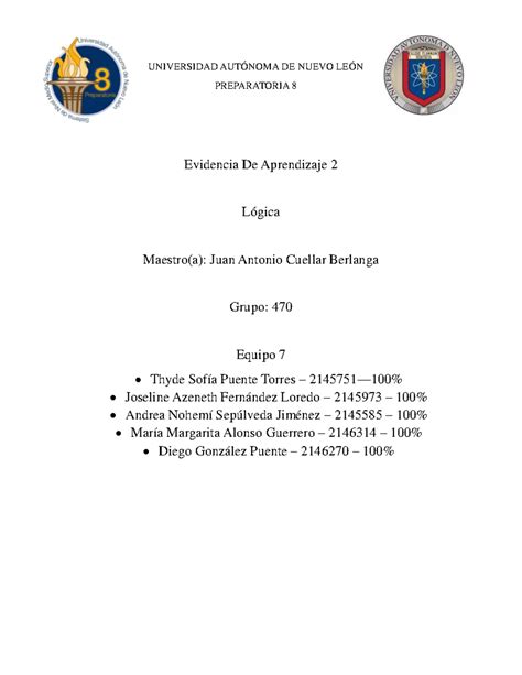 Equipo Ev L Gica Universidad Aut Noma De Nuevo Le N Preparatoria