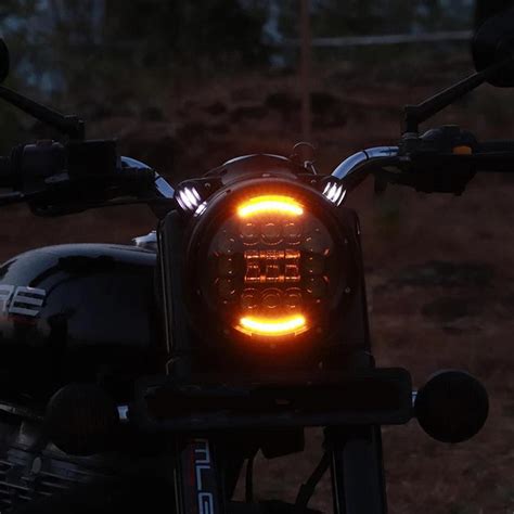 Doxmall E9 DOT SAE 7 LED Headlight Motorcycle Projector Black With