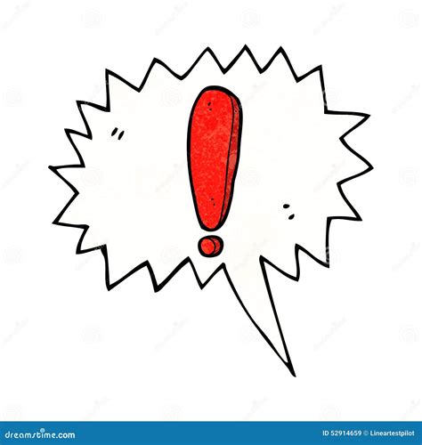 Cartoon Exclamation Mark With Speech Bubble Stock Illustration