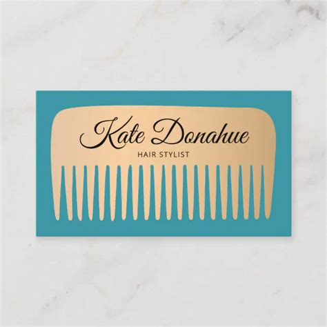 Modern Rose Gold Hair Stylist Comb Beauty Salon Business Card Zazzle