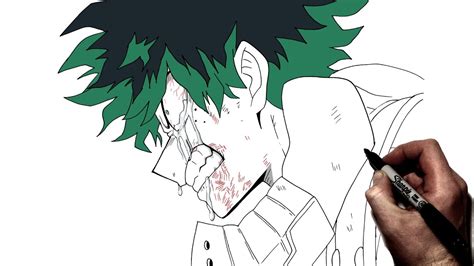 How To Draw Deku Rage Step By Step My Hero Academia Youtube