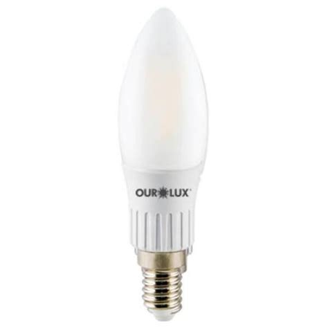 Kit 2 Lampadas Led Vela C35 Ourolux 3w 6500k Fosca Branco Frio Leroy