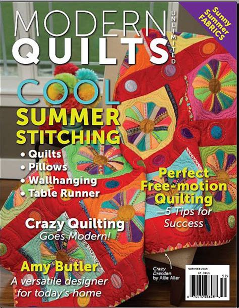 Allie S In Stitches The Making Of A Magazine Cover Modern Quilts Unlimited Summer 2015