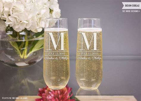 Personalized Stemless Champagne Glasses Set Of Two Custom Etsy