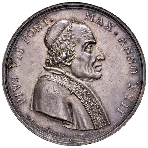 Roma Pio VII 1800 1823 Medaglia anno XXII 1821 AG gr 30 75 Ø 41 mm