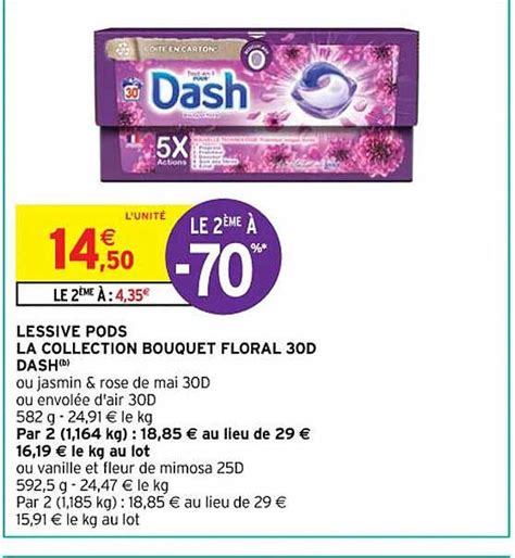 Promo Lessive Pods La Collection Bouquet Floral D Dash Chez