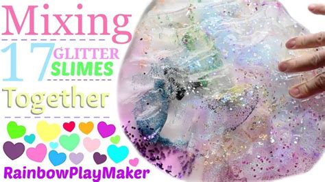 Mixing 17 Glitter Slimes Together Slime Smoothie Challenge So Fun