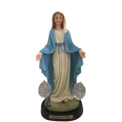 Imagem Nossa Senhora Da Medalha Milagrosa 22cm Resina Importada