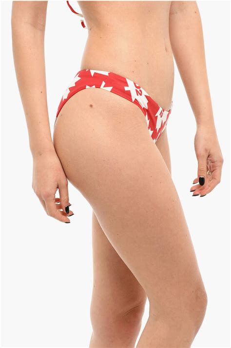 Dsquared Bikini Slip With Allover Monogram Pattern Women Glamood Outlet