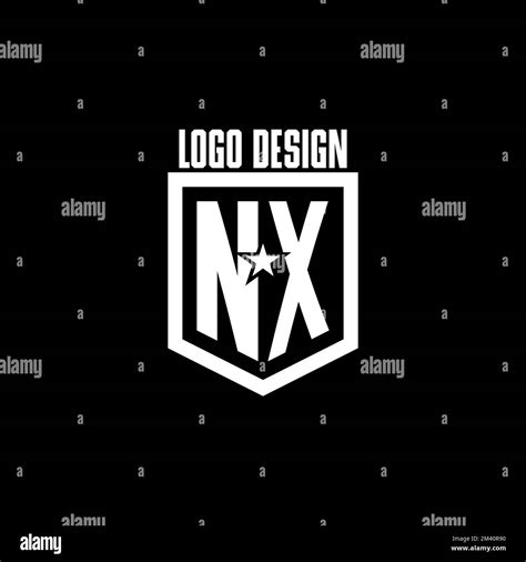 NX Initial Gaming Logo With Shield And Star Style Design Inspiration