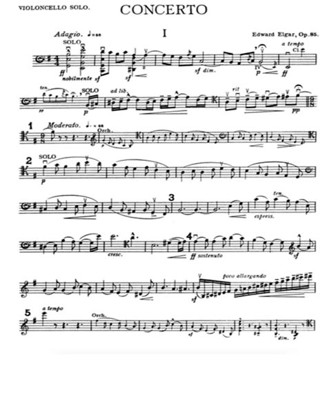 Elgar Cello Concerto Sheet Music Free