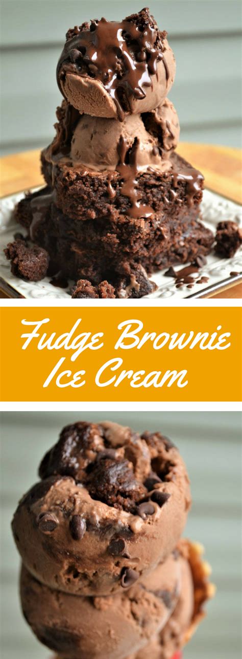 Fudge Brownie Ice Cream Recipe Ice Cream Recipes Brownie Ice Cream