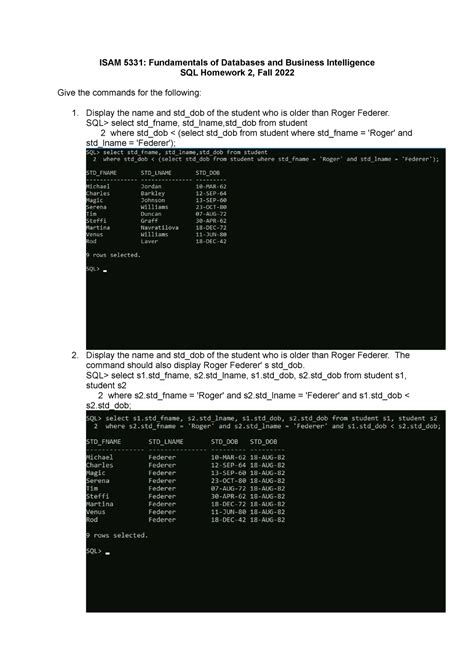 ISAMt SQL Practice Questions And Answers With Snapshots ISAM 5331