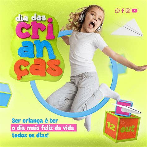 Feliz Dia Das Crianças Social Media Psd Editável Download Designi