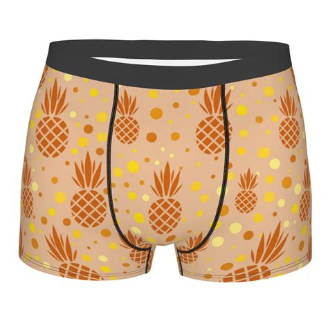 Daiia Pineapples Mens Underwear Boxer Briefs Cotton Stretch Moisture