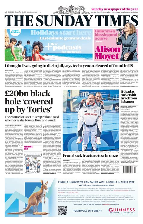 Sunday Times Front Page Th Of July Tomorrow S Papers Today