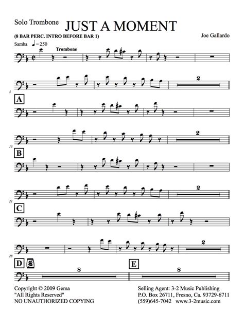 Just A Moment www.3-2music.com Latin jazz printed big band sheet music