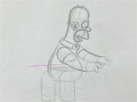 The Simpsons - Original drawing of Homer Simpson - Catawiki