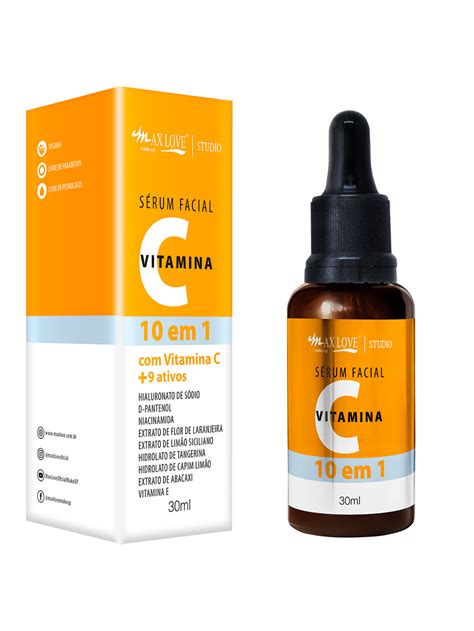 Sérum Facial Vitamina C 10 em 1 30ml Max Love Nutri Cosméticos