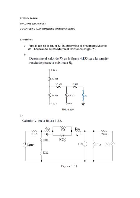 Examen Parcial Cktos Electricos I Mayo Circuitos Electr Nicos I