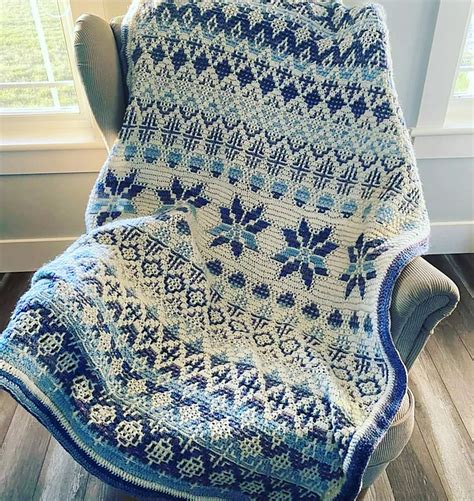 Ravelry Snowscape Winter Mosaic Afghan Pattern By Abi Mcintyre