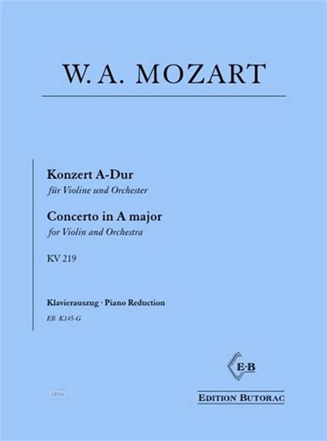 Wolfgang Amadeus Mozart Violinkonzert Nr A Dur Kv Noten Jpc