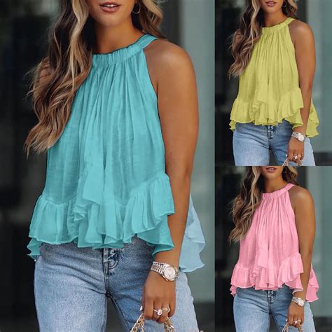 Sexy Halter Tops Ruffle Women Chiffon Blouses Camisoles Off Shoulder